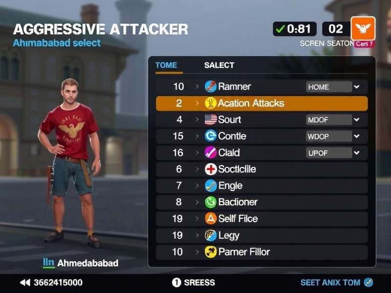 Ahmedabad Aggressive Attacker Character Select Screen